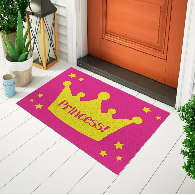 Capacho Frase – Coroa Princess Fundo Rosa