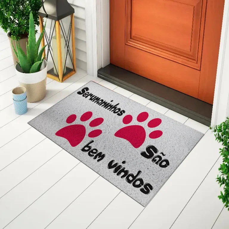 Capacho Pet – Serumaninhos São Bem Vindos Patinhas Rosa