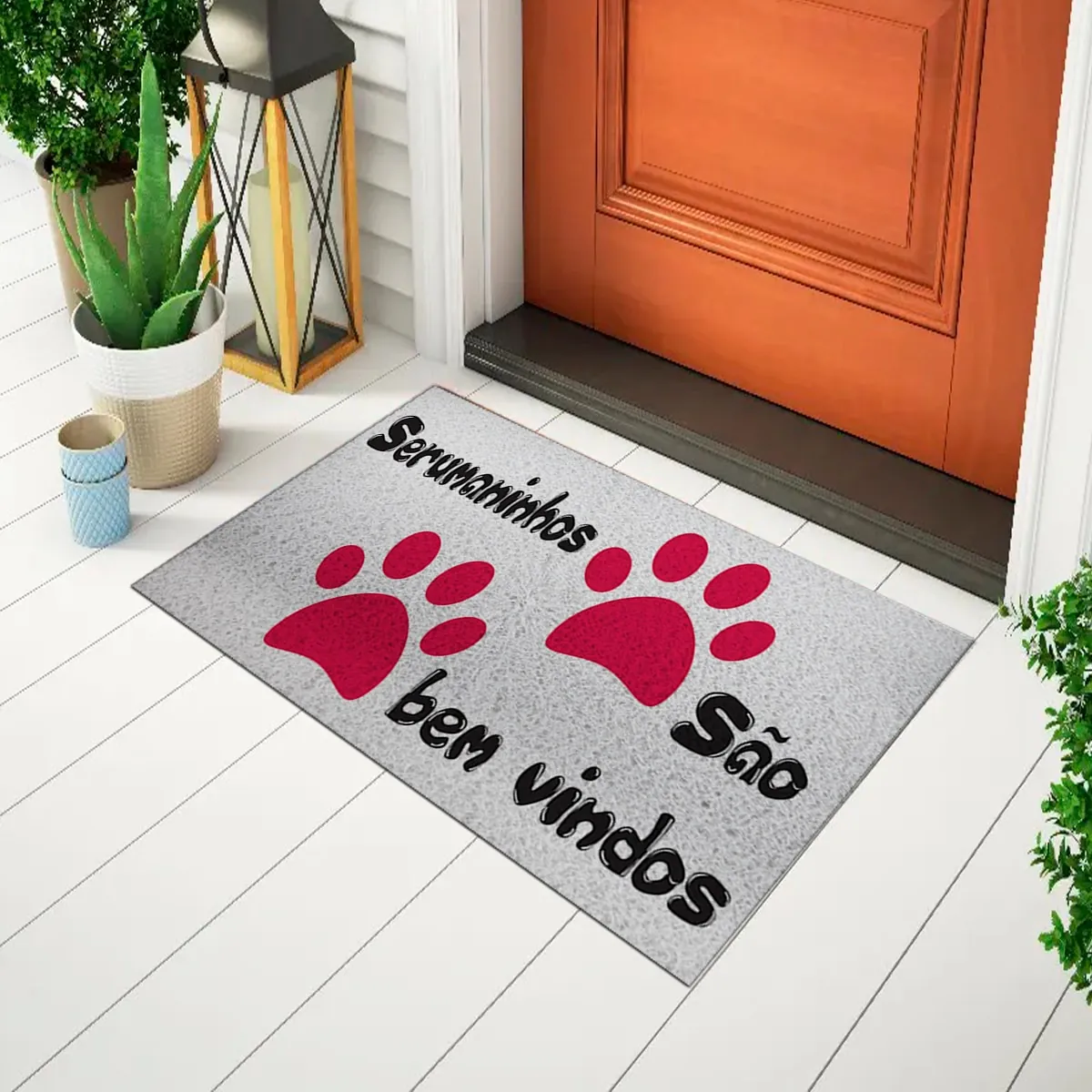 Capacho Pet – Serumaninhos São Bem Vindos Patinhas Rosa