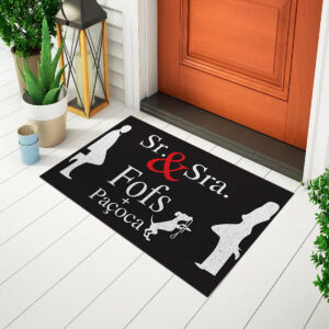 Capacho Pet - Sr & Sra Com Cachorro Personalize