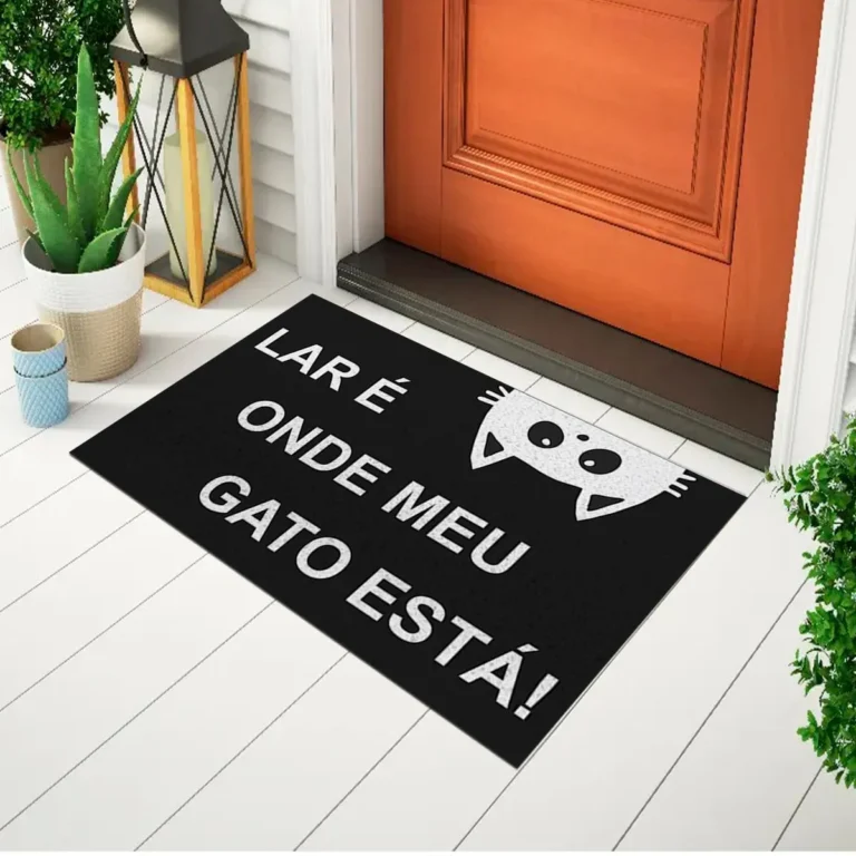 Capacho Frase – Lar é Onde meu Gato está