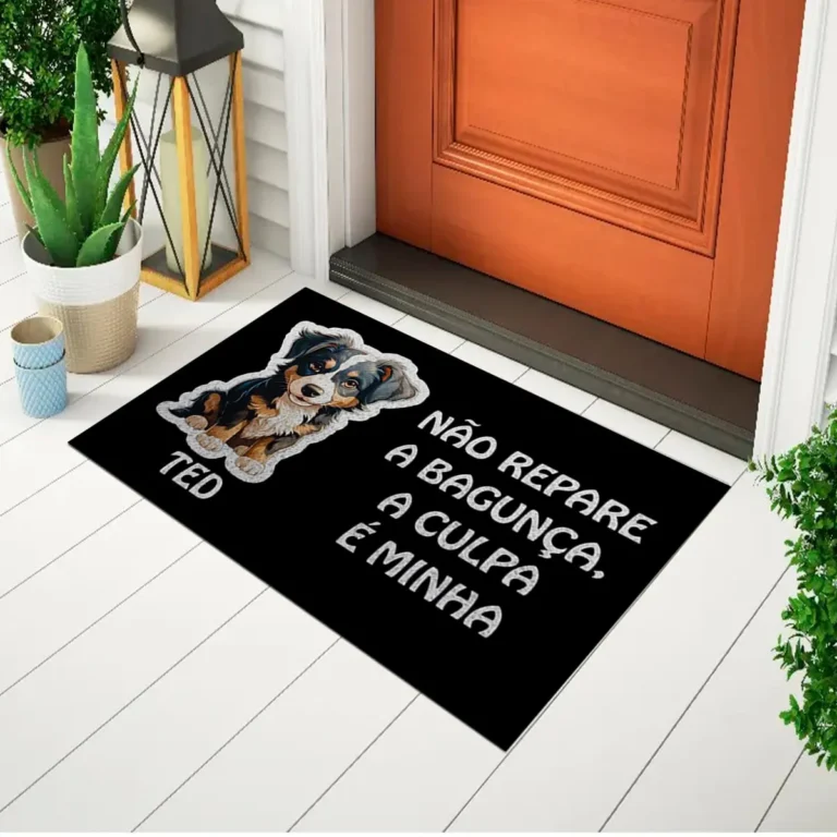 Tapete Para Porta Divertido Não Repare a Bagunça BORDER COLLIE Ca836
