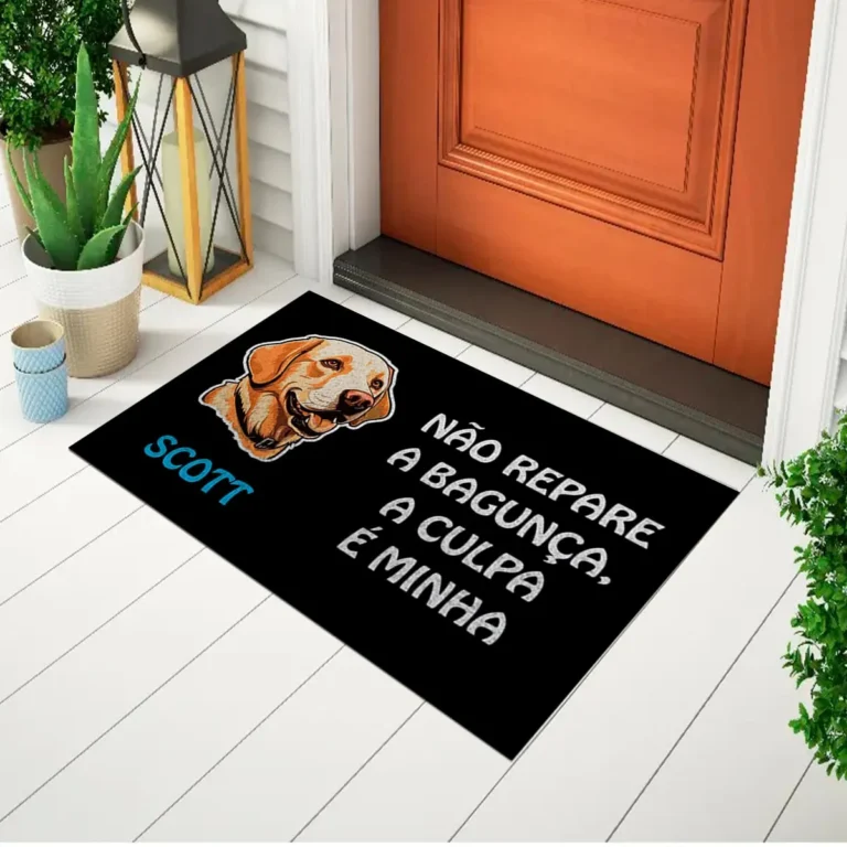 Tapete De Porta Capacho Divertido Não Repare a Bagunça Pet Labrador