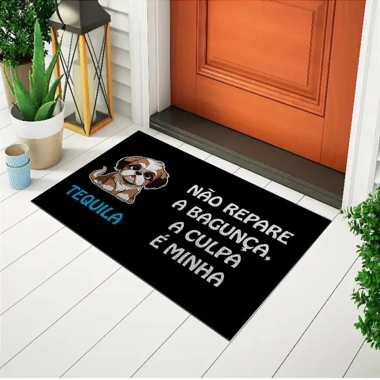 Tapete De Porta Capacho Divertido Não Repare a Bagunça pet Lhasa Apso