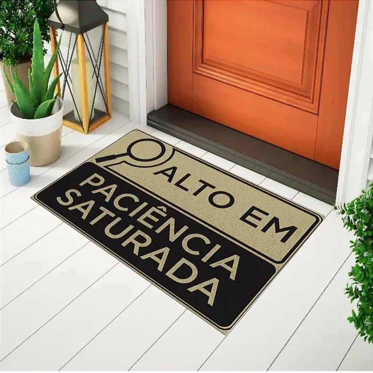 Tapete De Porta Capacho Divertido Alto Em Paciencia Saturada