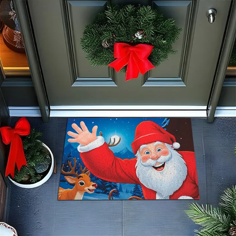 Tapete De Porta Capacho Divertido Natal Papai Noel