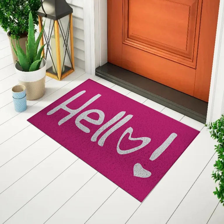 Capacho Frase – Hello Fundo Pink
