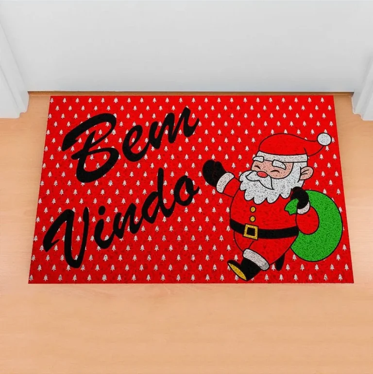 Capacho Frase – Bem Vindo Papai Noel Natal