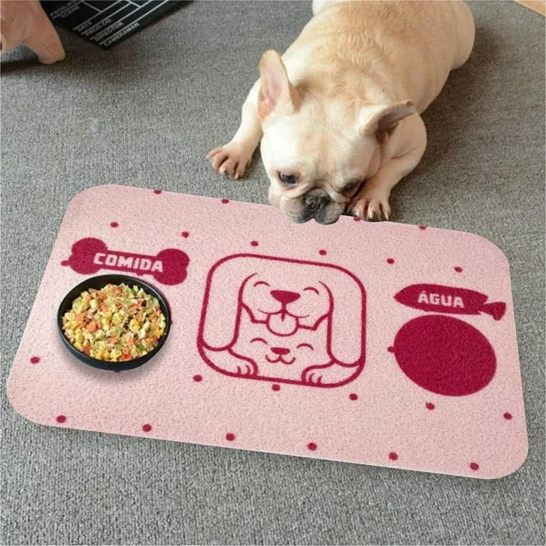 Tapete Capacho Jogo Americano para Comedouro e Bebedouro Catdog Rosa Bebe Com Rosa Escuro