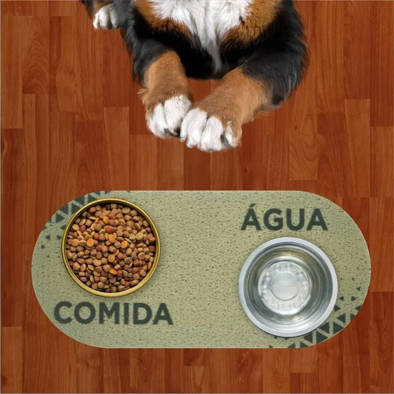 Tapete Capacho Jogo Americano para Comedouro e Bebedouro Verde Água