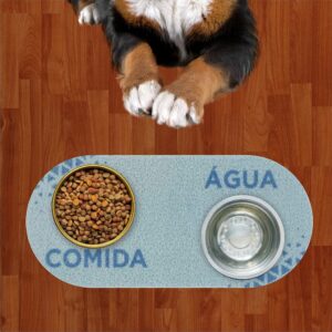 Comedouro Água e Comida Azul Bebe