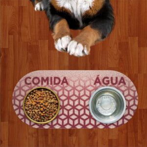 Comedouro Água e Comida Rosa Bebe Com Rosa Escuro