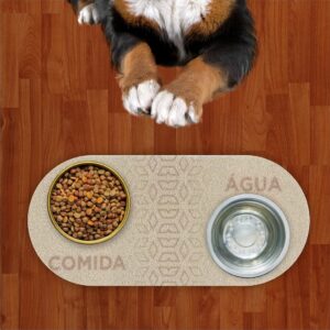 Comedouro Água e Comida Prata Com Ouro