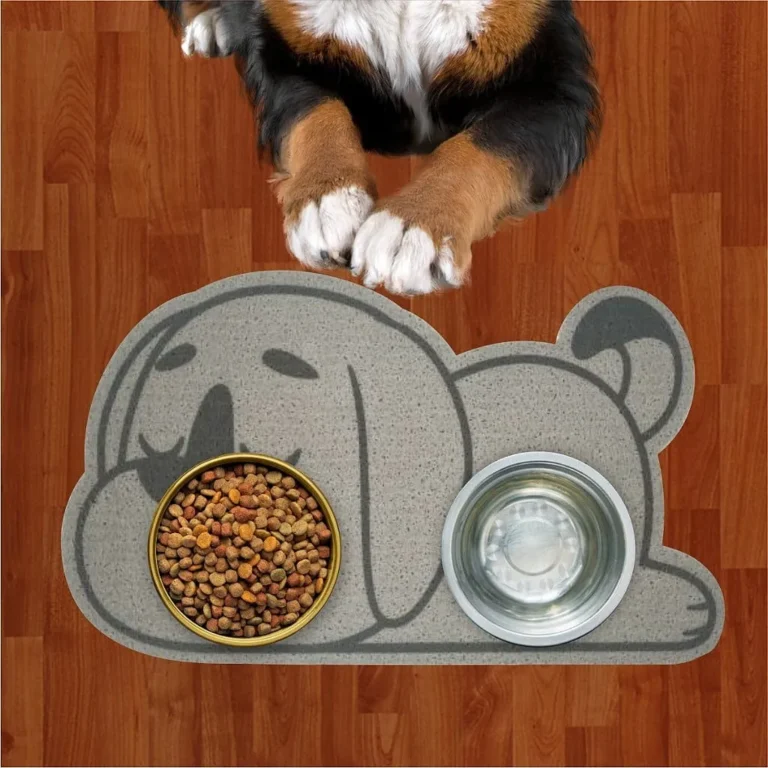 Tapete Capacho Jogo Americano para Comedouro e Bebedouro Água e Comida 3D SleepDog Cinza Com Grafite