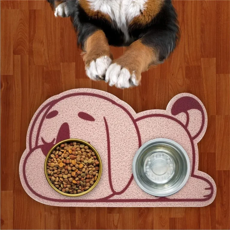 Tapete Capacho Jogo Americano para Comedouro e Bebedouro Água e Comida 3D SleepDog Rosa Bebe Com Rosa Escuro