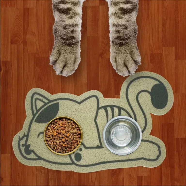 Tapete Capacho Jogo Americano para Comedouro e Bebedouro Água e Comida 3DSleepCat Verde Limão Com Verde Musgo
