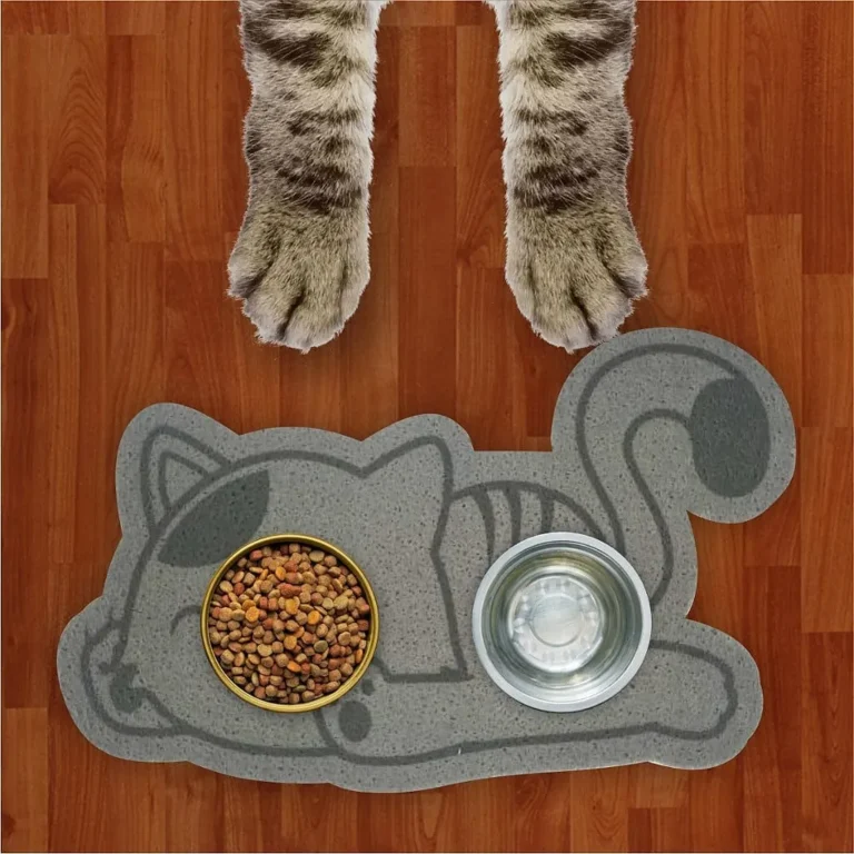 Tapete Capacho Jogo Americano para Comedouro e Bebedouro Água e Comida 3D SleepCat Cinza Com Grafite