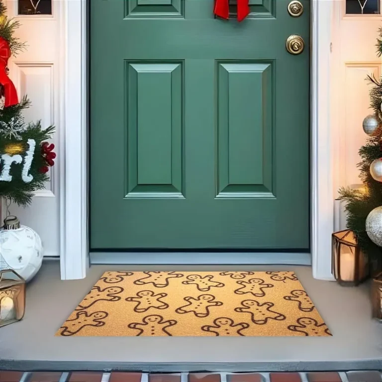 Tapete De Porta Capacho Divertido Biscoito De Natal Marrom