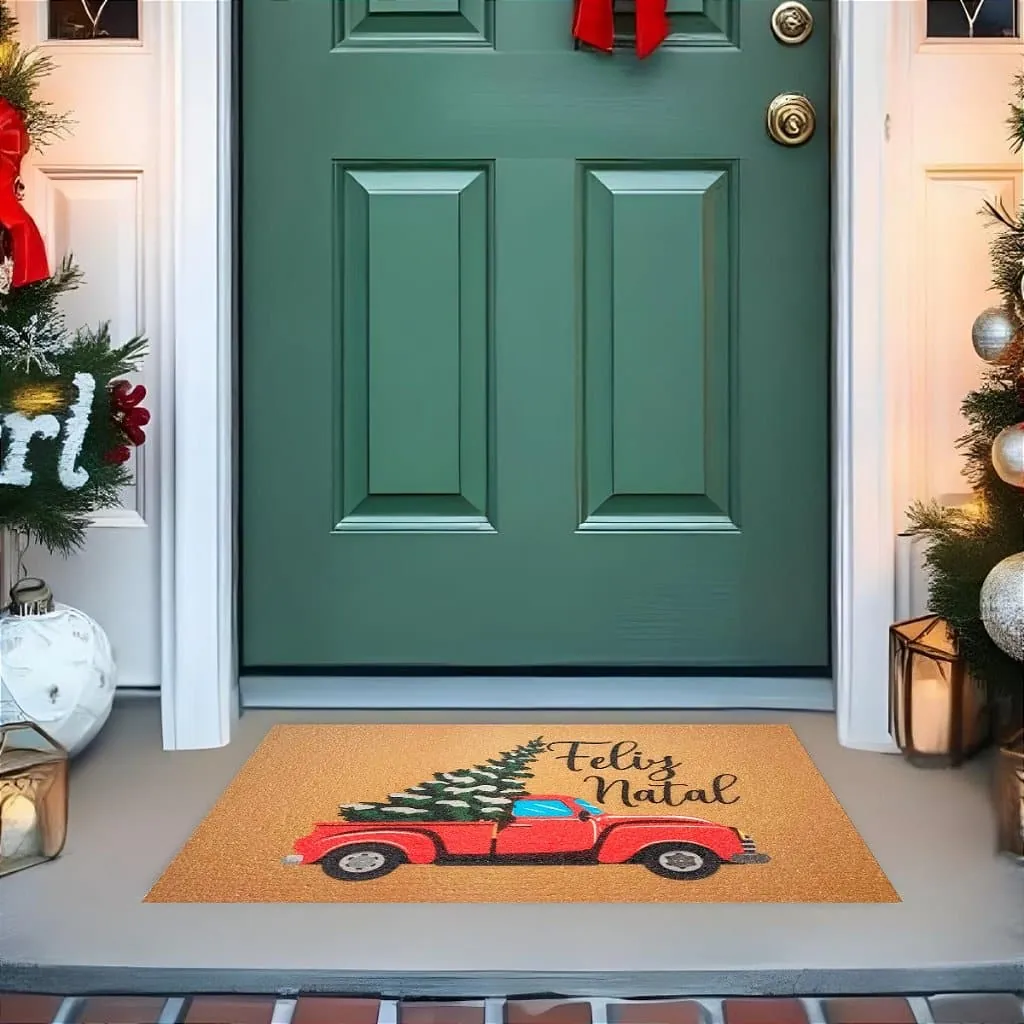 Tapete De Porta Capacho divertido Carregando o Natal