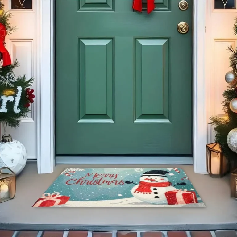 Tapete De Porta Divertido Merry Chirstmas Boneco de Neve