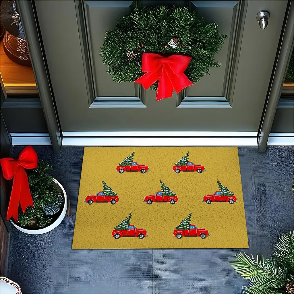 Tapete De Porta Divertido Carregando o Natal Miniaturas