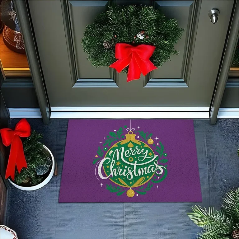 Tapete De Porta Capacho divertido Enfeite de Natal Roxo