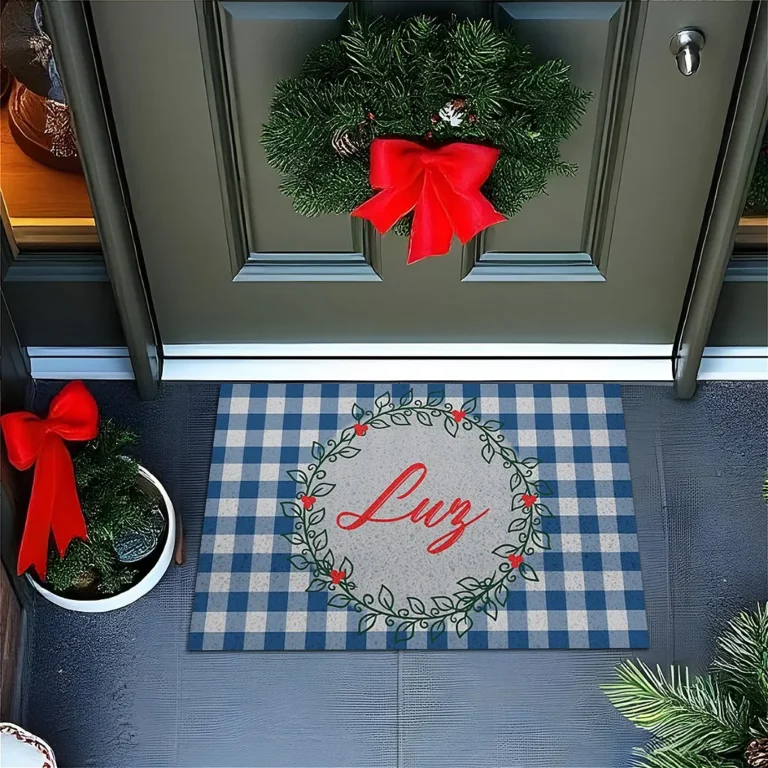 Tapete De Porta Capacho divertido Luz Guirlanda De Natal