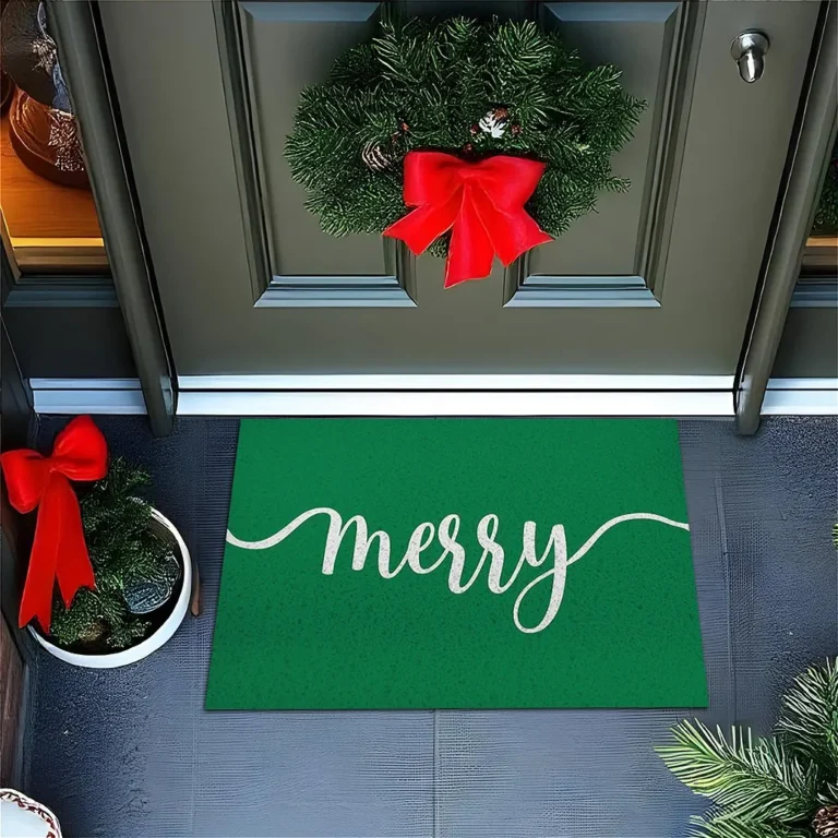 Tapete De Porta Capacho divertido Minimalista Merry Verde