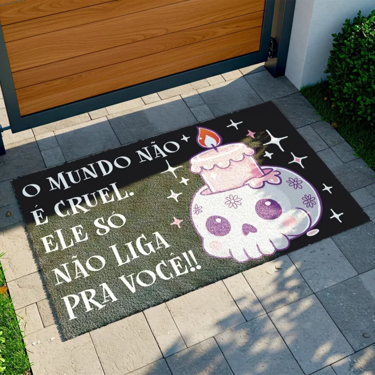 Tapete De Porta Capacho divertido O mundo não é cruel ele só não liga para você!!