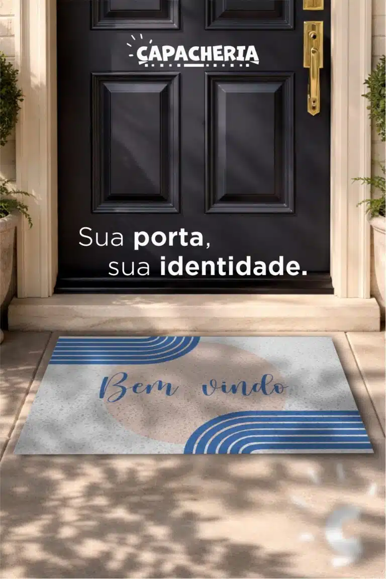 Tapete De Porta Capacho Bem-Vindos para Porta – Linha Clássica Capacheria em PVC Antiderrapante
