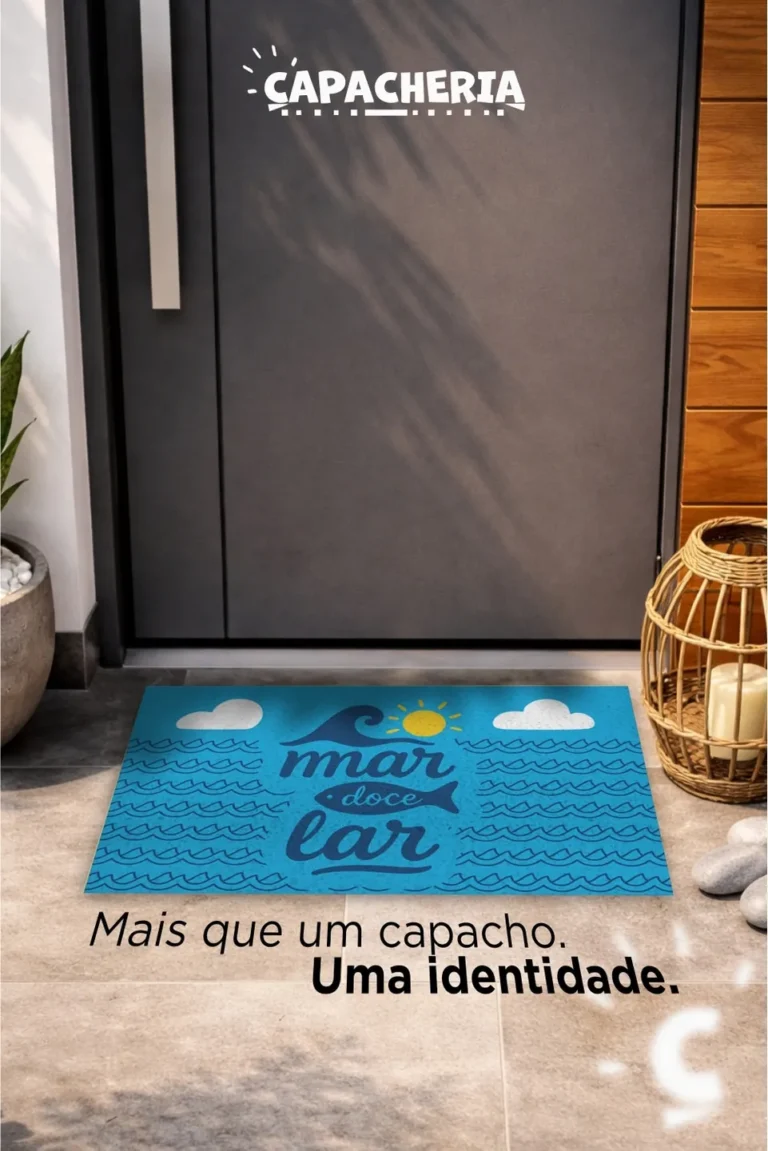 Tapete De Porta Capacho Divertido Antiderrapante 60x40 - Mar doce Mar – Estilo Mar