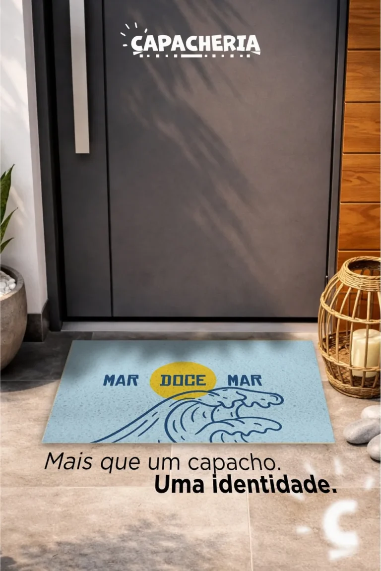 Tapete De Porta Capacho Divertido Antiderrapante 60x40 - Mar doce Mar 2 – Estilo Mar