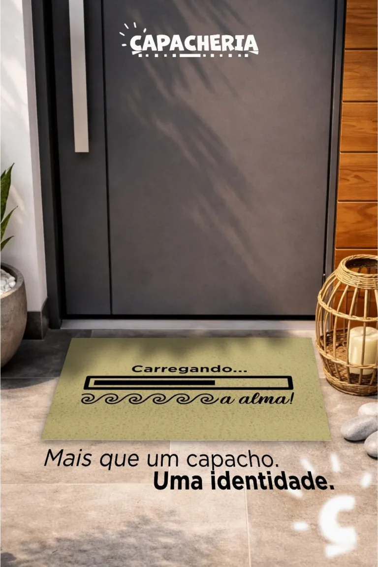 Tapete De Porta Capacho Divertido Antiderrapante 60x40 - Carregando a Alma