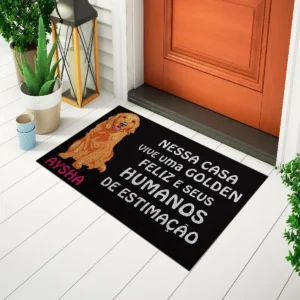 Tapete para entrada de casa com pet personalizado