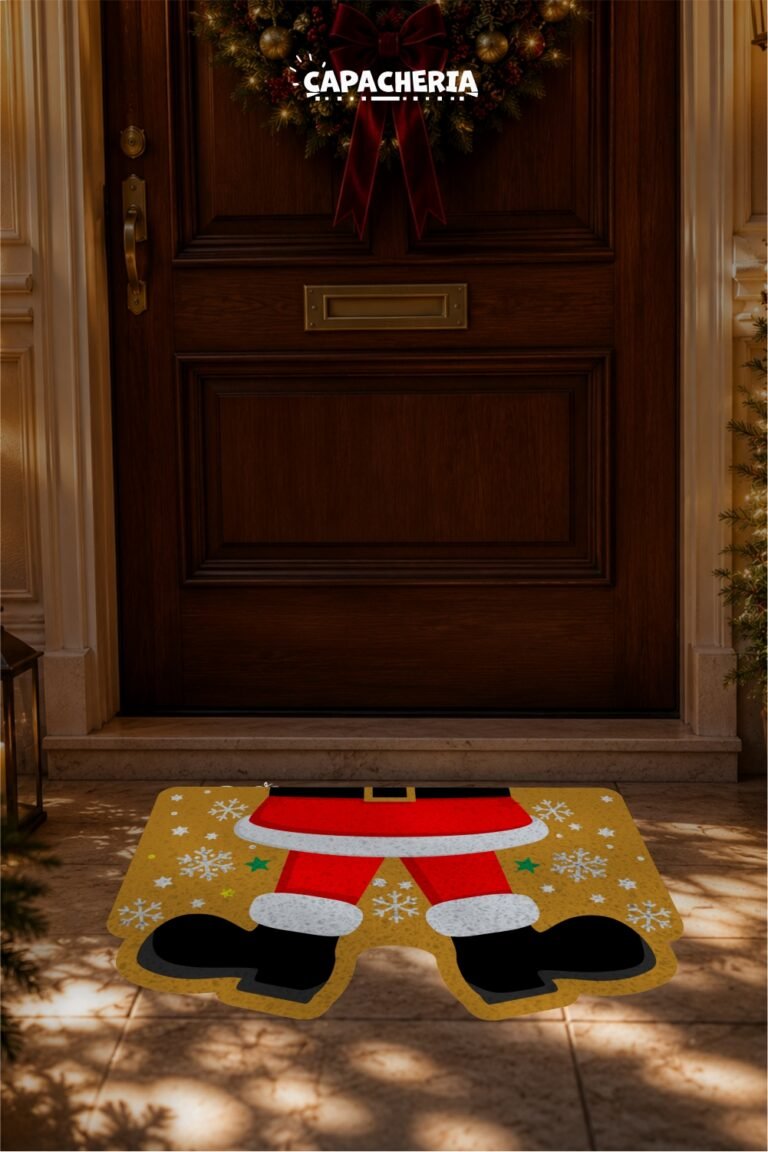 Tapete Capacho Natalino 3D Pernas do Papai Noel
