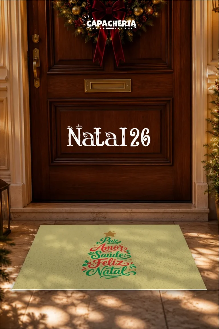 tapete capacho natal árvore de bons desejos