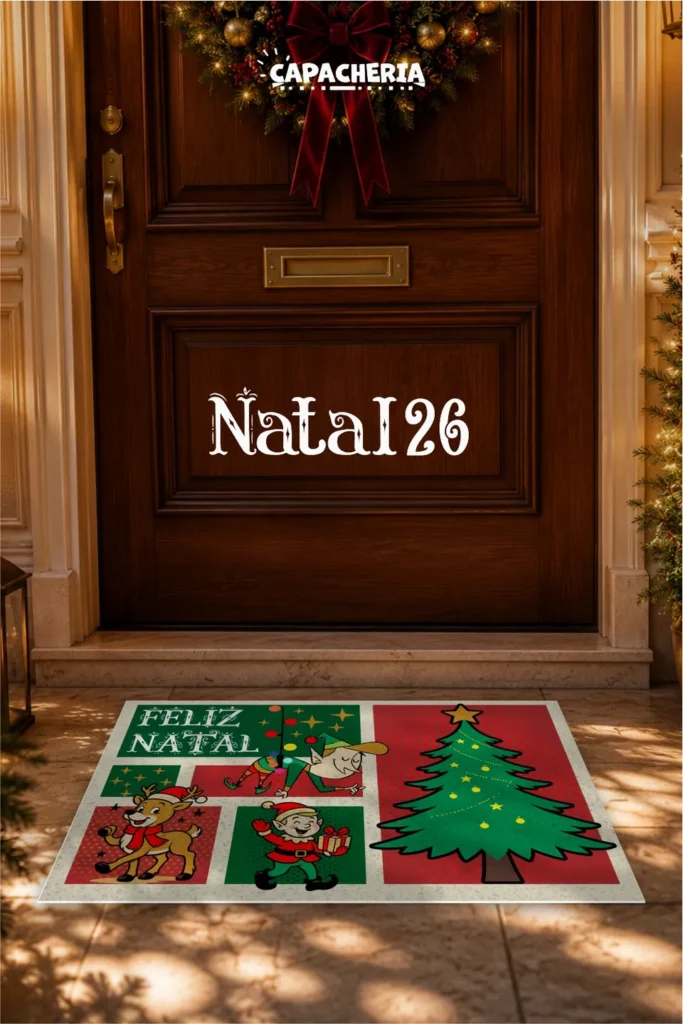tapete capacho natal postal feliz natal encantado