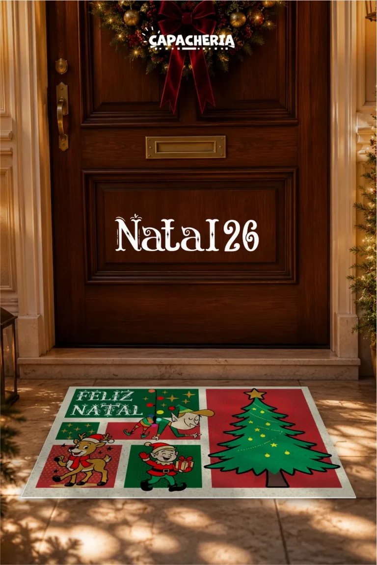 tapete capacho natal postal feliz natal encantado