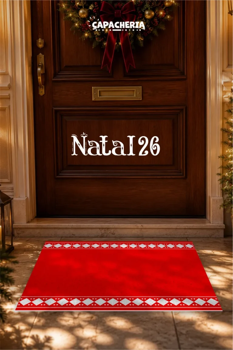 tapete capacho, tapete capacho natal, capacho natalino, tapete de natal, decoração de natal, decoração natalina, tapete para entrada, capacho para porta, capacho 60x40, capacho 5mm, capacho corte 3D, tapete natal vermelho, capacho vermelho, estampa geométrica natalina, tricô natalino, decoração natal vermelha, padrão natalino, natal minimalista