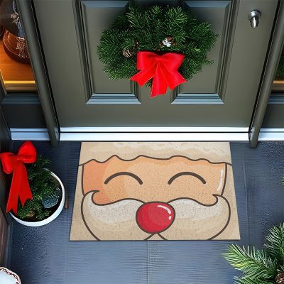20CA001279- Tapete De Porta Capacho Divertido Capacho Papai Noel Rosto Mockup Natal