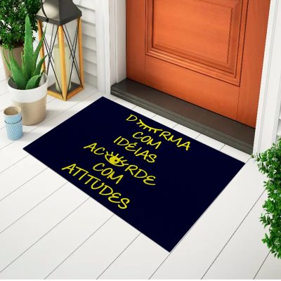20CA010170 -Tapete De Porta Capacho Divertido Durma com Ideias Acorde com Atitudes mockup