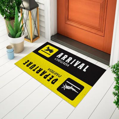 20CA010174 - Tapete De Porta Capacho Divertido Arrival Departure Mockup