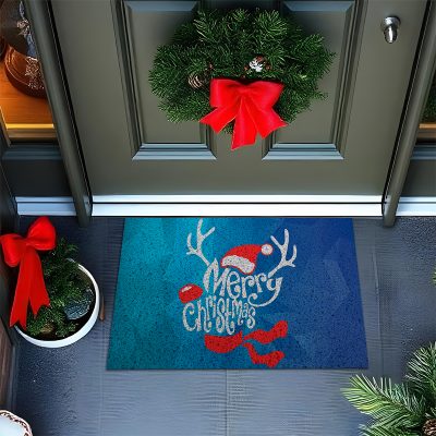 20CA010193 - Tapete De Porta Capacho Divertido Merry Christmas Natal Divertido Mockup