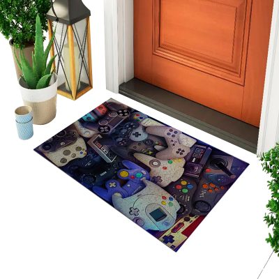 20CA010195 - Tapete De Porta Capacho Divertido Controles Vídeo Game Mockup