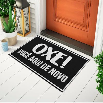 20CA010213 - Tapete De Porta Capacho Divertido Oxe Você Aqui De Novo - mockup -