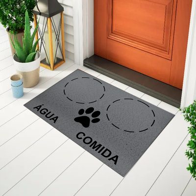 20CA010228 - Tapete De Porta Capacho Divertido Pet Gato Cachorro Hora Do Lanche Mockup