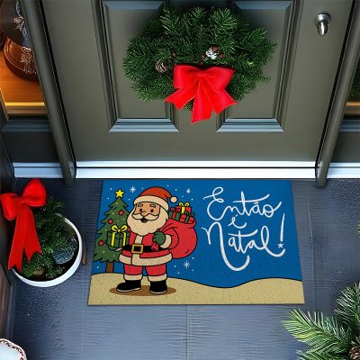 25CA011228 - Tapete De Porta Capacho Então é Natal! Mockup