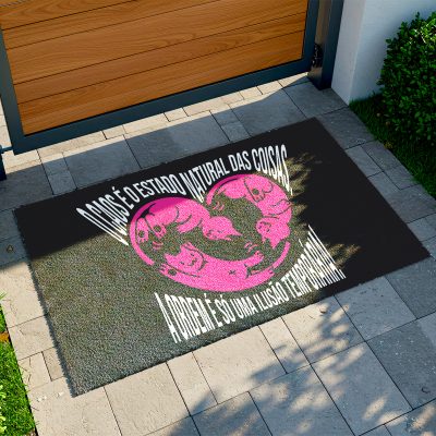 25CA011239 - Tapete De Porta Capacho desmotivacional o caos é o estado natural das coisas C