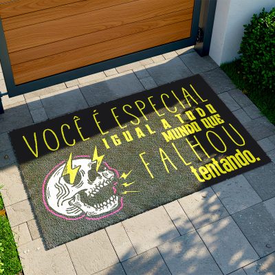 25CA011248 - Tapete De Porta Capacho desmotivacional você é especial igual a todo mundo que falhou tentando C