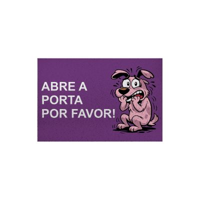 25CA011271 -Tapete De Porta Capacho Abre A Porta Por Favor Roxo Frente